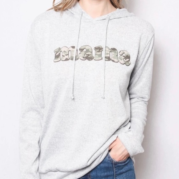 Women's 'MAMA' Camo Print Comfy Hoodie XL NEVER BEEN WORN - Picture 1 of 9